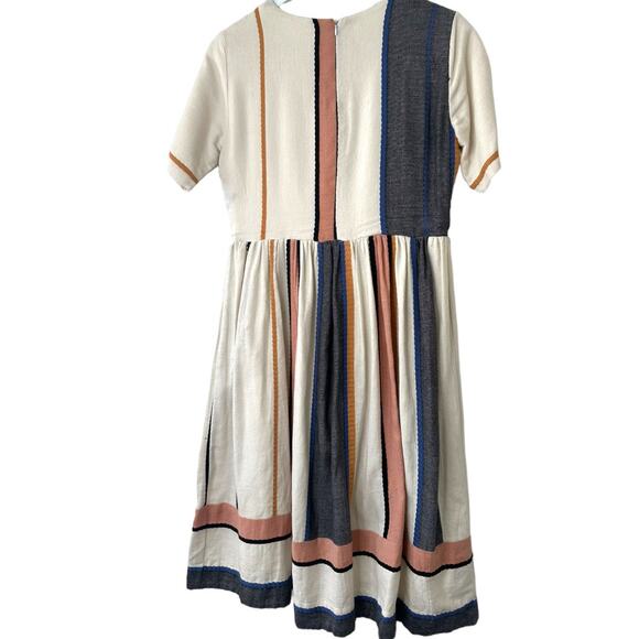 Piper & Scoot Striped Short Sleeve Cotton Midi Eleanor Dress Size XS - Picture 6 of 13